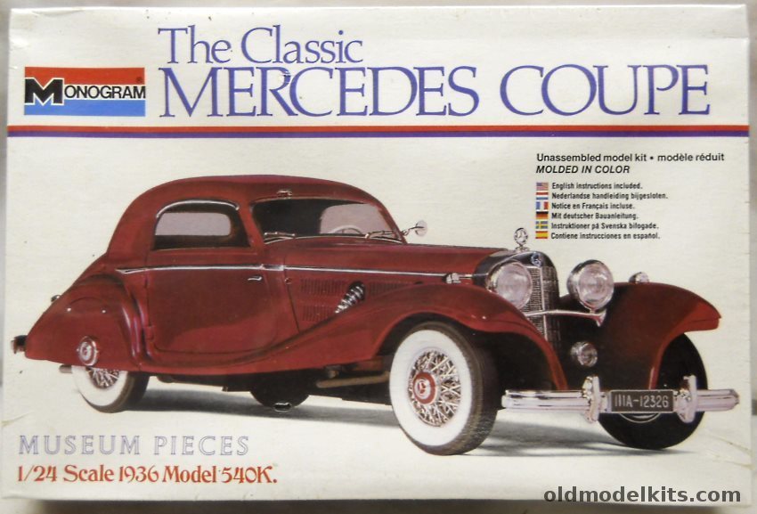 Monogram 1/24 1936 Mercedes 540K Coupe, 2304 plastic model kit